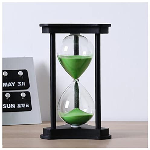 BDSHGRDH minuteur de Sable， Hourglass Timer,15/30/60 Minutes Wooden Frame Sand Timer Clock,Decorative Sandglass(White,30 Minutes)