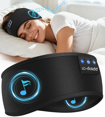LC-dolida Schlafkopfhörer Bluetooth Sport Stirnband, 15h Akku & HiFi-Stereo