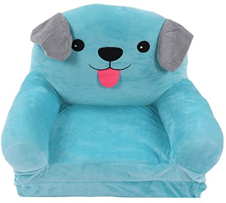 QWUUYEC Kinder Sofa, Kleines Klappsofa mit 3 Lagen, Blau, Faltbar und Bequem - Niedlicher Cartoon Stil, Vielseitig als Sitz - und Schlafmöbel, Ideal für Kinderzimmer und Spielzeit (2 Tier)