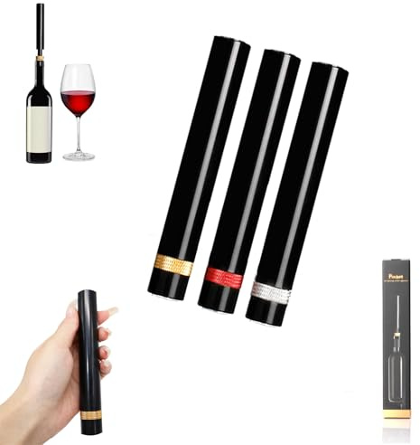 Aero Pop Wines Openers, Aeropop Wine Opener, Loritia Arropop Wine Opener, Travel Portable Pocket Air Pressure Pump Bottle Open, Needle Type Wines Bottle Openers (red+Golden+Silver)