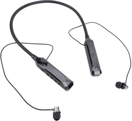 Sxhlseller Neckband Bluetooth Earbuds with Real Time Battery Display, Wireless Bluetooth 5.3 Neckband Earphones for Sports and Music, Noise Reduction, Comfortable Fit, Small Memory Card (Black)