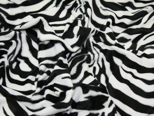 147,3 cm breit Animal Zebra Print Polyester Velboa Stoff – Meterware