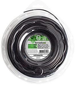 Ratioparts Fil Nylon 2,0 mm Tornado Copolymer 48 m Fil de Tondeuse Noir