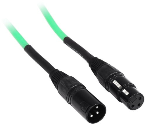 Rockville RCXFM50P-G 50ft XLR Cable, Female to Male, REAN Connectors, Durable PVC Jacket, Noise-Free Audio, High Flexibility, for Musicians and Live Sound Professionals