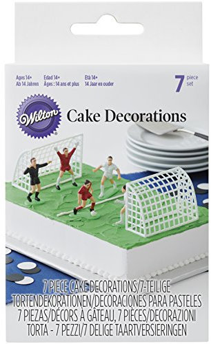 Wilton Set Decorativo Figuras de Fútbol, 5 x 8 x 14 cm, 7 Unidades