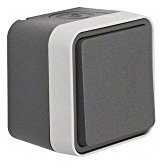 BERKER Lot de 2 interrupteurs AP gris clair