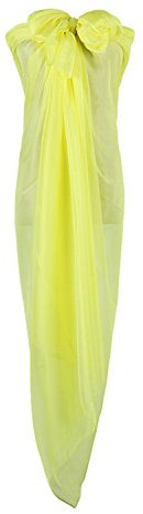 PB-SOAR XXL Damen Einfarbig Unifarben Sarong Pareo Strandtuch Wickelrock Wickeltuch, weich und leicht (Gelb)