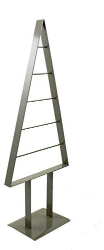 edelstahlheini.de Tannenbaum Metall künstlich Weihnachtsbaum Edel Schwarzbraun Hochglanz 98cm (Moosgrau)