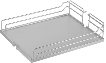 Dispensa-X Apothekerauszug SILBERGRAU matt 1600-2000 mm Tragkraft 100 Kg | inkl. SoftstopPlus Clickfixx und 5 ARENA Style Tablaren für 400 mm breite Schränke Schrankauszug von SOTECH