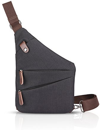 FANDARE Neu Brusttasche Segmentiert Schultertasche Herren Damen Sling Bag Crossover Rucksack Umhängetasche Sporttasche für Outdoor Reisen Wandern Abenteuer Sport Crossbody Bag Schwarz