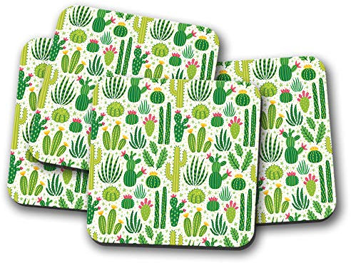 4 Set - Cactus Plants Coaster - Cacti Desert Mexico Fun Travel #15530
