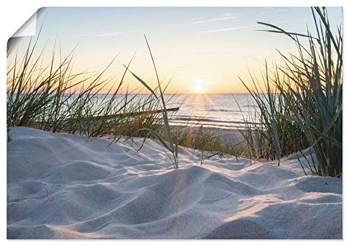 ARTLAND Wanddeko Poster & Kunstdrucke Wandposter 130x90 cm Strand Küste Ostsee Dünen Meer Landschaft Natur Meerblick T9QU