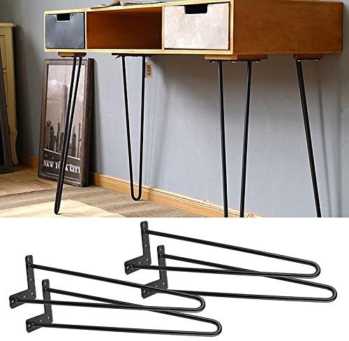 Lot de 4 Pieds de Table pour Meuble Scandinave, 4pcs Pied de Table Metal (A-41CM)
