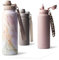 MAMEIDO Thermosflasche mit Strohhalm 700ml, auslaufsichere Trinkflasche Edelstahl isoliert, Wasserflasche mit Trageschlaufe, Isolierflasche BPA-frei (Pearl Marble, 0,7l)