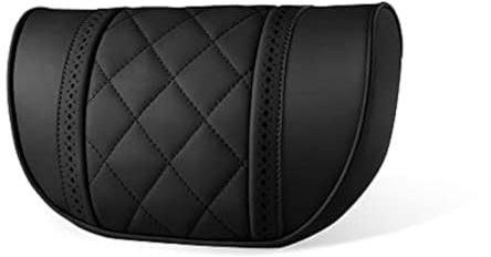 LUNDA Luxus Auto Nackenkissen Auto Reise Nackenkissen Sitzkissen Unterstützung Napa Leder für Mercedes Benz S-Klasse Kopfstütze (Schwarz