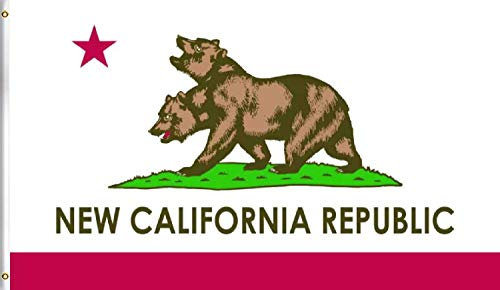 PringCor Flagge der Republik New California Republik, Polyester, Kalifornien, Staat USA, Zweikopfbär, 90 x