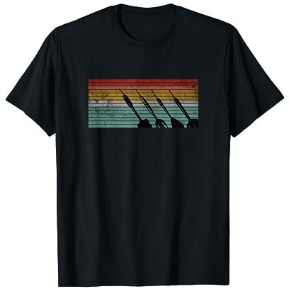 Retro Dartpfeile Vintage Dart Flights Darts Dartspieler T-Shirt