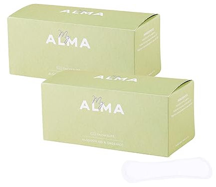 MyAlma Bio-Slipeinlagen – Ultradünn & Atmungsaktiv - 100% GOTS - zertifizierte Bio-Baumwolle – Ohne Duftstoffe & Chlor oder Plastik – hypoallergen (040)