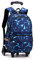 ANSIEDIO Kinder Jugendliche Trolley Rucksack mit Rollen Rolling Schultasche für Jungen Mädchen Kindertrolley Reisekoffer (Blaue Geometrie)