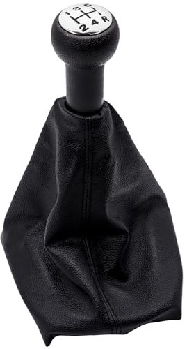 OBEST Auto Schaltknauf, 5 Gang Schaltsack Schaltmanschette, Weicher PU Leder Staubschutz, Schaltknauf für Peugeot 207 307 307 CC 308, Schwarz