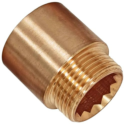 Hahn Verlängerung um 25mm aus Messing 1 Zoll Innengewinde IG x AG Außengewinde Gewinde Fitting Trinkwasser geeignet Rohr Verschraubung Kupplung Adapter Wasserhahn Anschluss