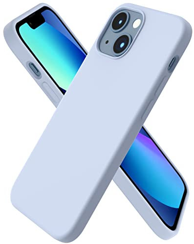 ORNARTO Compatible with iPhone 13 Mini Case, Slim Liquid Silicone 3 Layers Full Covered Soft Gel Rubber with Microfiber Case Cover 5.4 inch-Sierra Blue