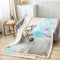 Loussiesd Weißes Pferd Drucken Flanell Fleecedecke Wild Tier Themed Wohndecke Schmetterling Blumendruck Kuscheldecke 75x100cm für Kinder Jungen Mädchen Mikrofaser Natur Themed Decke