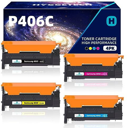 Hyggetech Compatible Toner Replacement for Samsung CLT-406S CLT-K406S CLT-P406C Toner for Samsung Xpress C460W C460FW C410W CLP-360 CLP-360N CLP-365 CLP-365W CLX-3300 CLX-3305 CLX-3305FW