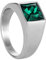 Homxi Ring Gothic Herren,Ring Rund mit Quadratisch Stein Edelstahl Schmuck Herren Silber Grün Herrenring Größe 67 (21.3)