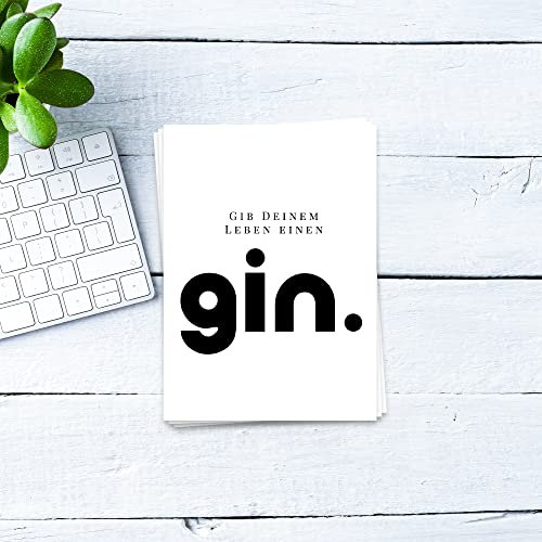 Ulrike Wathling Postkarte Gib deinem Leben einen Gin | Sprüchekarten, lustige Karten, witzige Karten, Funcard, Grußkarten, Ginkarte