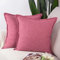 Madizz 2er Set Polyester- Leinen Kissenbezügen Weiche dekorative Kissenbezüge für Sofa Schlafzimmer Kissenhülle Rosa 65x65 cm Quadrat