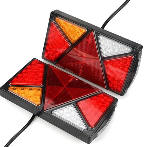 Yuanjoy 2 Stück LED Anhänger Rücklicht, 12/24V IP67 Wasserdichtes E Prüfzeichen Rückleuchten Anhänger Rücklichtbeleuchtung für Anhänger, LKW, Wohnwagen, Van, Traktor