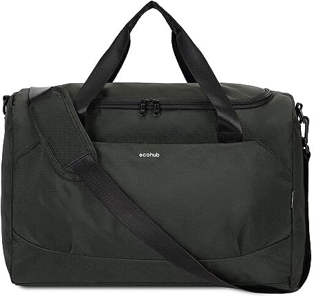 ECOHUB 30L Reisetasche Groß, für Easyjet Handgepäck 45x36x20, Faltbare Sporttasche Damen Herren, Wasserabweisend Schwimmtasche, Handgepäck Tasche für Flugzeug Weekender Saunatasche(Grau)