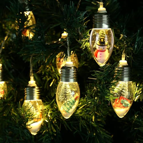 LIHAO Luci di Natale 3D, Lampadine LED con Mini Albero di Natale, Catene Luminose per Decorazioni Albero di Natale