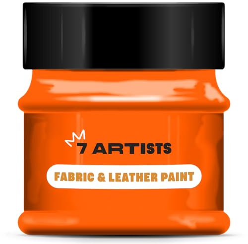 7 Artists Stoffmalfarbe, Lederfarbe 50ml Orange | Stoffmalfarben Waschfest | Textilfarbe für Kleidung, Schuhe, Jeans, Taschen | Stofffarben Waschfest | Stofffarbe | Textilfarben Waschmaschinenfest