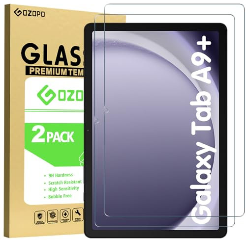 GOZOPO 2-Pack for Galaxy Tab A9+ / A9 Plus (11 inch) 2023 Screen Protector, HD Clear Tempered Glass Film