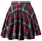 Dressever Damen Basic Vielseitige Dehnbaren Informell Casual Mini Hohe Taille A-Linie Tennisrock Tanzrock Red Plaid Medium