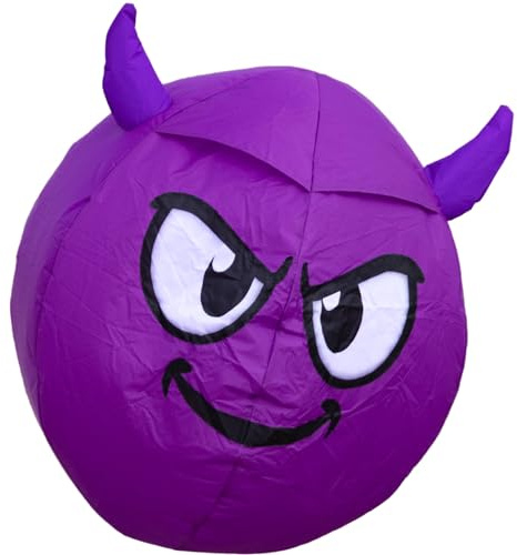 HQ Bouncing Moodeez Diabolic Smiley Windfigur Bodenwindspiel Windspiel | Dynamisch hüpfende Windfigur ab 3 Bft wetterfest robust langlebig für Strand & Camping Ø100cm mit Hering sorgt für gute Laune