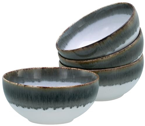 CreaTable, 21686, Serie Cascade, 4-teiliges Geschirrset, Buddha Bowl Set aus Steinzeug, spülmaschinen- und mikrowellengeeignet, Qualitätsproduktion