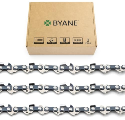 BYANE 3er-Pack Sägekette 25 cm (10 Zoll) 3/8LP 1,3mm (.050) 40TG | Mit Makita, Echo, Greenworks, Poulan,Black & Decker, Bosch, Worx und mehr