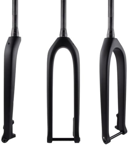 27,5 29 forcella rigida per mountain bike freno a disco in carbonio forcella rigida 1-1/2 '' assale passante conico 15 x 110 mm forcella boost tubo sterzo senza filettatura (colore: nero opaco,