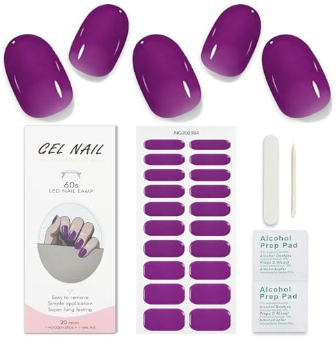 JMEOWIO Gel Semicurado de Pegatinas Rosa Gel Semi-Curado Nail Art Stickers Decoración