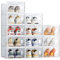 Shoe Box - 12 pcs Shoe Storage Boxes, Clear Plastic Stackable Shoe Organizer, Shoe Rack with doors for Women/Men, Shoes Storage Fit UK 9.5 (32.5 * 23 * 13.5cm-Clear)