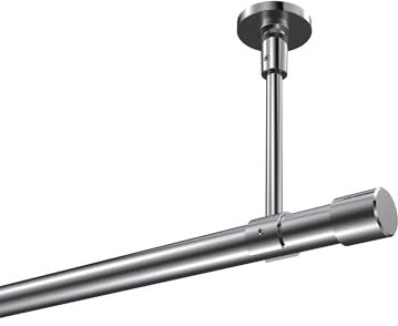 INTERDECO Gardinenstange (Deckenbefestigung) 20 mm Ø Chrom Typ 10193133 AZA, 100 cm
