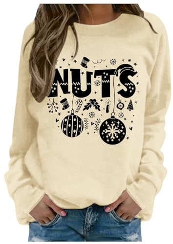 NNGOTD overzised Pullover Damen flauschig Review Damen Sweatshirt Damen Hoody lang raintex Jacke Damen rot gelbe Weste Damen sicherheits Langarmshirt Damen braun Basic Weihnachtshemd Bluse