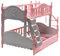LALADEFIEE Simulationsbett stockbett bunk Bed Dollhouse playmobile Miniaturbett etagenbeet Wohnzimmerdekoration Puppenhausmöbel-Spielset Spielzeug Mini-Hausbett Mini-Hausschmuck Plastik Rosa