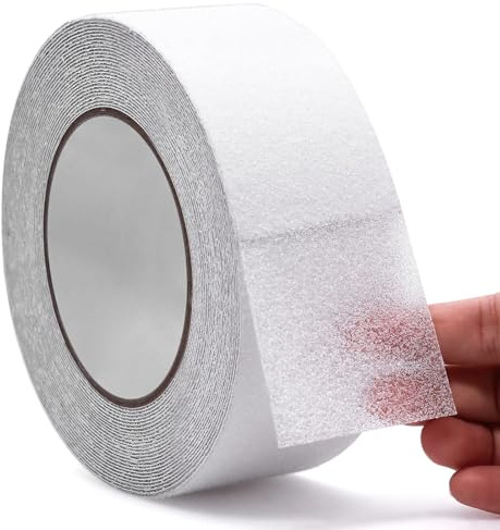 CBRAEXY Antirutsch Band Selbstklebend, Transparent Anti Rutsch Streifen, 5cm × 10m Innen Rutschfeste Klebeband, Antirutsch Klebeband Streifen, Für Trittstufe, Innen, Draussen