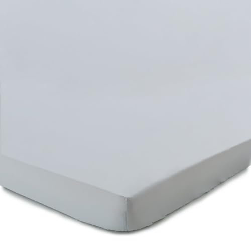 URBANARA Perpignan Perkal-Spannbettlaken 180-200 x 200 cm I 100% Baumwolle Steghöhe 10 cm Made in Portugal I Kühlend & Atmungsaktiv Topper Oeko Tex Zertifiziert - Hellgrau