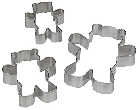 Tala Teddybär Ausstechformen Set, 3 Stück Edelstahl Ausstechformen in 11cm, 8,5cm & 6,5cm Größen, ideal für Kekse, Fondant, Sandwiches & mehr