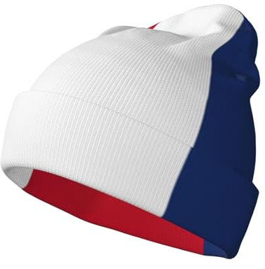 HJLUUFT Wintermütze mit niederländischer Flagge, für Herren und Damen, Beanie, weich, warm, Strickmütze, Skistock, Fleecefutter, Schwarz, Schwarz, Einheitsgröße